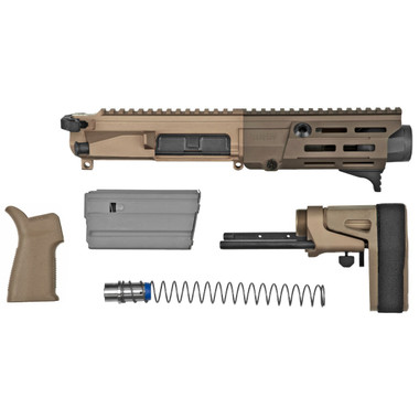Maxim Defense PDX Complete Upper Kit For AR15 - FDE | 5.56NATO | 5.5" Barrel | Hate Brake | SCW PDW Brace