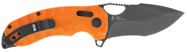S.O.G SOG12270357 Kiku XR LTE 3.02" Folding Tanto Plain Cryo CTS XHP Blade Deep Textured Blaze Orange G10 Handle Includes Belt Clip
