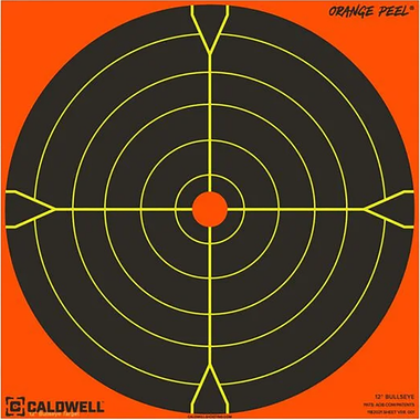 Caldwell 1166108 Orange PeelSelf-Adhesive Paper Black/Orange 5.50" Bullseye 25 Pack