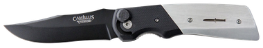 Camillus 19080 Cuda Bolt 3.75" Folding Drop Point Plain Black Carbonitride Titanium AUS-8A SS Blade, Black/Silver Aluminum/G10 Handle