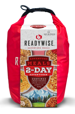 ReadyWise RW05919 Outdoor Food Kit 2 Day Adventure Pack w/Dry Bag Includes 4 Entrees, 2 Breakfasts and 2 Snacks