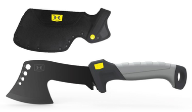 Hawk HWKHATCH Hatchet2.50" Stainless Steel Axe Style Blade w/Black TiNi Finish, Black/Gray GRN w/Rubber Overlay Handle, 9.46" Long
