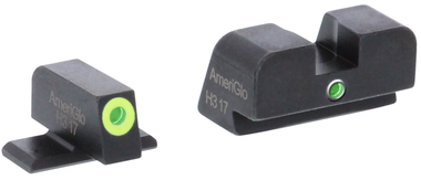 AmeriGlo SG301 i-Dot Sight Set for SIG SauerGreen Tritium LumiGreen Outline Front Sight-Green Tritium Rear Sight
