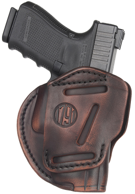 1791 Gunleather 3WH3VTGA 3-WayIWB/OWB Size 03 Vintage Leather Belt Loop Fits Ruger LC9 Fits Glock 26 Ambidextrous Hand