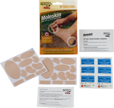 Adventure Medical Kits 01550400 MoleskinBlister Prevention Brown 22 Precut Shapes