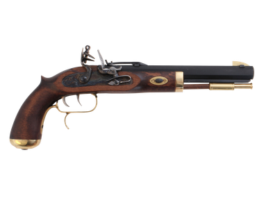 Traditions P1090 TrapperSAO 50 Cal Flintlock 9.75" 1rd Blued Frame & Barrel Hardwood Grip