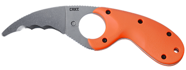 CRKT 2511ER Bear Claw2.39" Fixed Hawkbill Veff Serrated Stonewashed AUS-8A SS Blade, Blaze Orange Textured GRN Handle