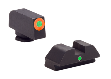 AmeriGlo GL205 i-Dot SightSet for GlockGreen Tritium Orange Outline Front Sight-Green Tritium Rear Sight