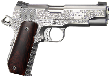 Ed Brown KCSSSIG Kobra Carry Signature Edition 45 ACP 7+1 4.25" Stainless Recessed Crown Barrel, Engraved Serrated Stainless Steel Slide &Frame w/Beavertail, Cocobolo Grip
