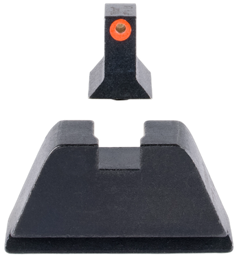 Trijicon GL201C601138 Suppressor/Optic Height SightsGreen/Tritium Orange Outline Front Sight-Black/Blank Rear Sight Glock 17/17L/19/22 Standard Frame
