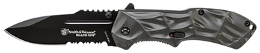 Smith & Wesson Knives SWBLOP3CP Black Ops3.40" Folding Tanto Plain 4034 SS Blade Aluminum Handle Includes Pocket Clip