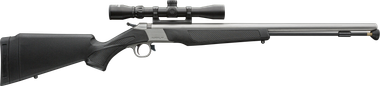 CVA PR2117SSCP Wolf w/Optic 50 Cal 24" Stainless Steel Barrel & Drilled & Tapped Stainless Steel Receiver, Fixed Black Synthetic Stock, KonusShot 3-9x32mm