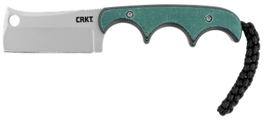 CRKT 2383 Minimalist2.13" Fixed Cleaver Plain Bead Blasted 5Cr15MoV SS Blade/ Green Contoured Resin Infused Fiber Handle Includes Lanyard/Sheath