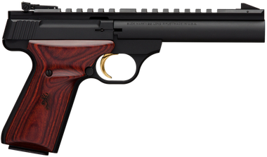 Browning 051528490 Buck Mark Field Target 22 LR 10+1 5.50" Matte Blued Heavy Bull Barrel, Matte Black Serrated w/Picatinny Rail Slide & Aluminum Frame w/Laminate Cocobolo Target Grip