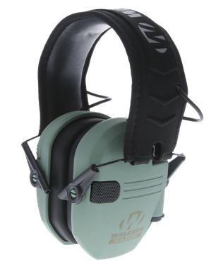 Walker's GWPRSEMSGN Razor Slim Electronic Muff 23 dB Over the Head Sage Green/Black Polymer
