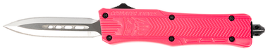 CobraTec Knives SPKCTK1SDAGNS CTK-1Small 2.75" OTF Dagger Plain D2 Steel Blade, Pink Aluminum Handle Features Glass Breaker