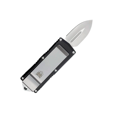 CobraTec Knives BLKOTFMC Money Clip1.75" OTF Plain D2 Steel Blade/Black Aluminum Handle Includes Pocket Clip