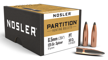 Nosler 6.5mm Ammo 125gr Partition Ammunition - 50 Rounds