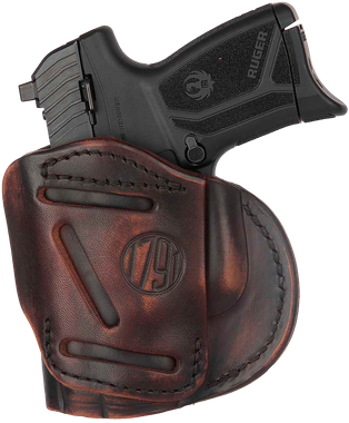 1791 Gunleather 4WH4VTGR 4-WayIWB/OWB 04 Vintage Leather Belt Clip Compatible w/Springfield XDS/Springfield XD/Glock 26/S&W M&P Shield Plus