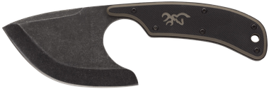 Browning 3220323 Cutoff2.50" Fixed Skinner Plain Black Black Oxide Stonewashed 9Cr14MoV SS Blade, Black/Tan G10 Handle