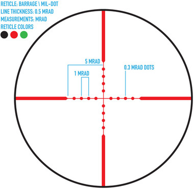 RIFLESCOPE MIL-DOT RETICLEFIREFIELD BARRAGE 2.5-10X40