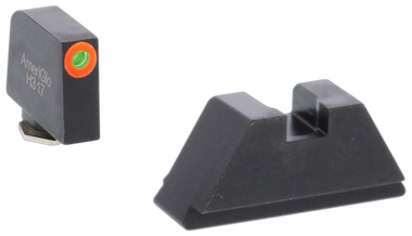 AmeriGlo GL511 Optic Compatible Sight Set for GlockXL Tall Green Tritium Orange Outline Front Sight-Green Tritium Black Rear Sight