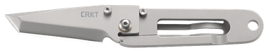 CRKT 5500 K.I.S.S.2.25" Folding Tanto Plain Bead Blasted 3Cr13MoV SS Blade/Bead Blasted Stainless Steel Handle Includes Pocket Clip