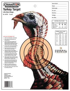Champion Targets 45780 LifeSize Turkey Hanging Paper Target14" x 18" Multi-Color 12 Pack