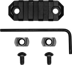 2.2" 5 SLOT ALUMINUM BLACKGROVTEC RAIL SECTION M-LOK