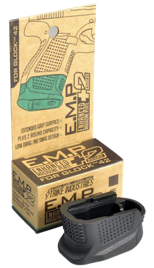 Strike Industries EMPG42B Enhanced Magazine Platemade of Polymer with Black Finish & Extra Gripping Surface for Glock 42 Magazines (Adds 2rds)
