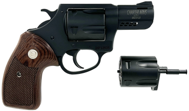 Charter Arms 13920 Mag Pug & Pitbull38 Special 357 Mag 9mm 5 Shot 2.2" Black Passivate Classic Walnut Wood Grip