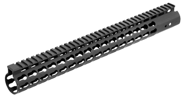 UTG Pro MTU019SSK Pro Slim Rail Handguard Free-Floating 15" L Aluminum Material with Black Anodized Finish, KeyMod Slots & Picatinny Rail for AR-15