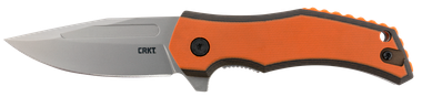 CRKT 2372 Fawkes2.74" Folding Clip Point Plain Bead Blasted 4116 Stainless Steel Blade/ Black/Orange G10 Handle Includes Pocket Clip