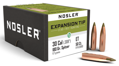 Nosler 59180 E-Tip30Cal 180gr Spitzer 50/Box