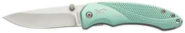 Browning 3220360 AllureEDC 2.88" Folding Drop Point Plain 7Cr17MoV SS Blade, Mint Green Textured Anodized Aluminum Handle,Includes Pocket Clip
