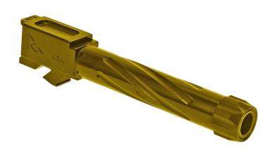 Rival Arms RA20G102E Precision V1 Drop-In Barrel 9mm Luger 4.49" Gold PVD Finish 416R Stainless Steel Material with Threading for Glock 17 Gen3-4