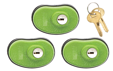 Lockdown 1118825 Keyed Trigger LockOpen With Key Green Rubber 3 Pack