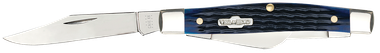 Case 02806 StockmanMedium 2.42"/1.58"/1.57" Folding Clip/Sheepsfoot/Pen Plain Mirror Polished Tru-Sharp SS Blade/Rogers Corn Cob Jigged Blue Bone Handle