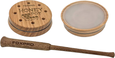 Foxpro HPCRYSTAL Honey PotFriction Call Turkey Sounds Attracts Turkeys Natural Honey Locust Wood/Crystal