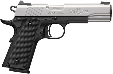 Browning 051118492 1911-380Full Size 380 ACP 8+1 4.25" Stainless Steel Barrel, Satin Stainless Steel Serrated Slide, Matte Black Aluminum Frame, Black Polymer Grip