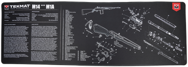 TekMat TEKR44M14 M14 (M1A) Cleaning Mat Black/White Rubber 15"x44" M14 (M1A) Parts Diagram