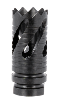 TacFire MZ10219MM Thread Crown Muzzle Brake Black Oxide Steel with 1/2"-36 tpi Threads, 2.05" OAL & 0.87" Diameter for 9mm Luger AR-Platform