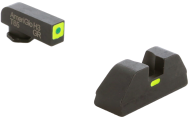 AmeriGlo GL605 CAP Sight Set for GlockGreen Tritium LumiGreen Outline Front Sight-LumiGreen Bar Rear Sight
