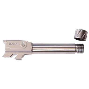 American Tactical Match Grade Drop-In Threaded Barrel For Glock 43 - Steel | 9mm | 1:10 Twist | 1/2x28 | Thread Protector