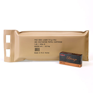 PMC 9ABP Bronze Battle Pack 9mmLuger 115gr Full Metal Jacket 300 Per Box