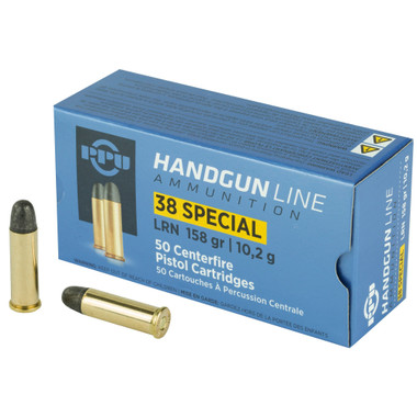 PPU .38 Special Ammo 158gr LRN Ammunition - 50 Rounds