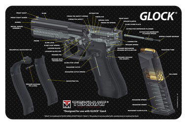 TekMat TEKR17GLOCKCACleaning Mat Multi-Color Rubber 11"x17" Glock 3D Cutaway