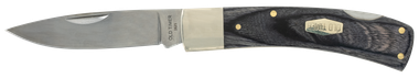 Old Timer 1135989 Heritage Series Bruin 50th Anniversary 2.80" Drop Point Plain D2 Steel Blade 3.70" Black Wood Laminate Handle