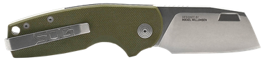 S.O.G SOG16030657 Stout SJ 2.60" Folding Clip Point Plain Cryo D2 Steel Blade/ Olive Drab Textured G10 Handle Includes Belt Clip, Presentation Box
