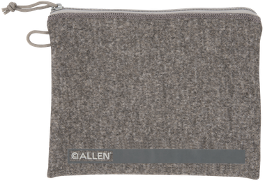 Allen 3627 Pistol PouchGray Polyester w/Lockable Zippers, ID Label & Fleece Lining Holds Full Size Handgun 7" L x 9" W Interior Dimensions